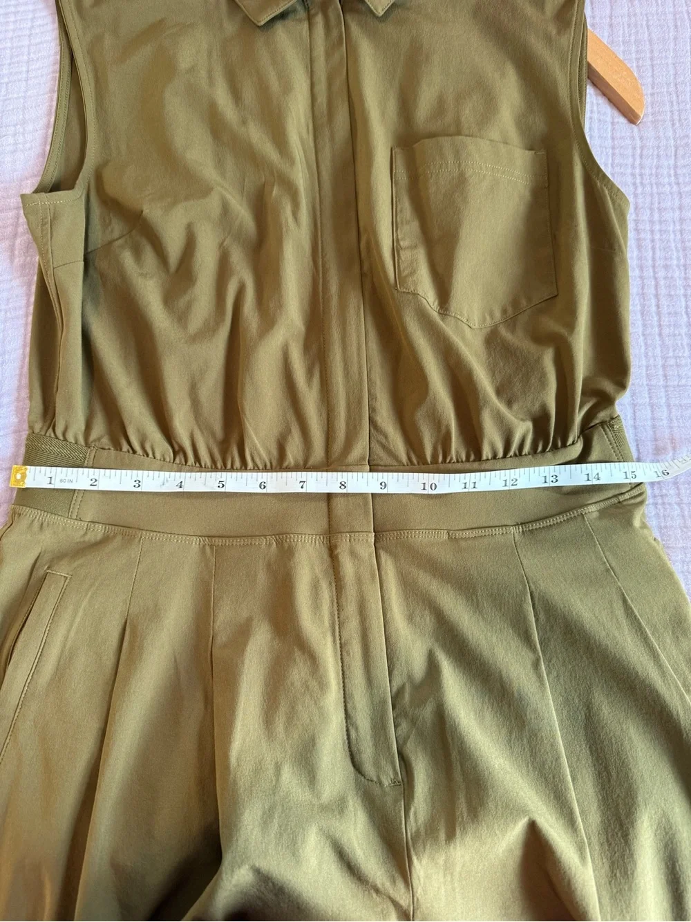 Athleta Brooklyn Heights Wide Leg Jumpsuit Olive Green Size 8 Great  Condition